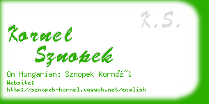 kornel sznopek business card